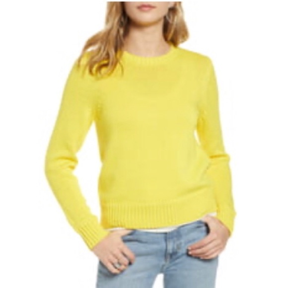 Treasure and Bond Yellow Crew Neck Sweater Sz L - Picture 1 of 8